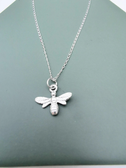 Sterling Silver Bee Pendant Necklace