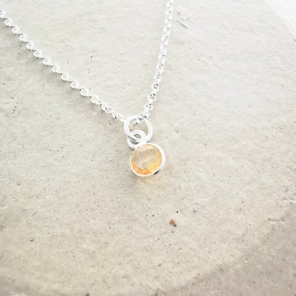 Sterling Silver Citrine Pendant Necklace