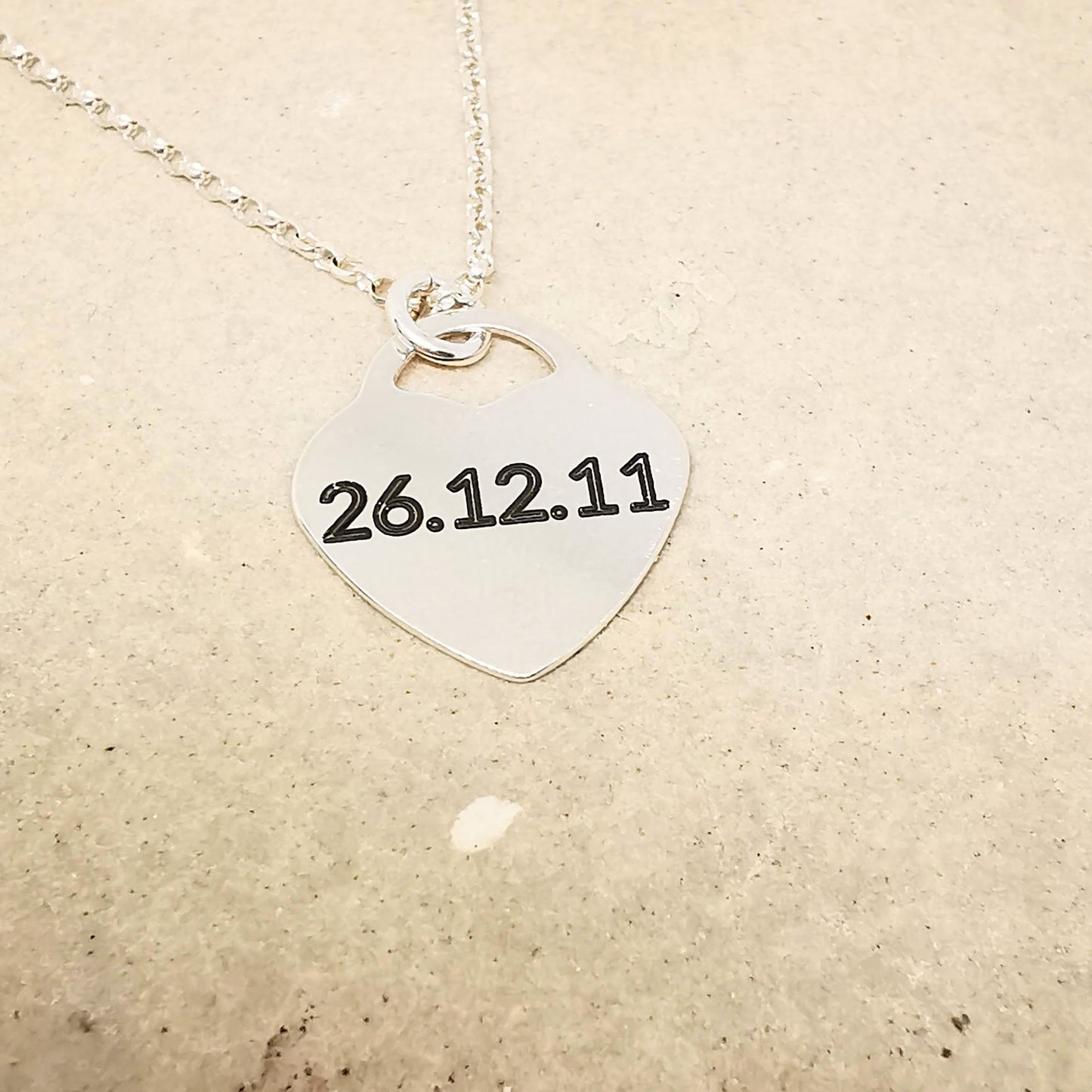 Personalised Heart Necklace in Sterling Silver