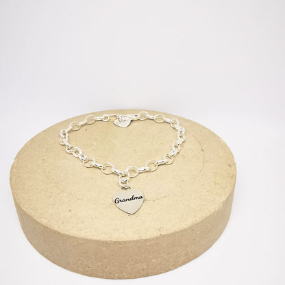 Personalised Grandma Link Bracelet - Sterling Silver