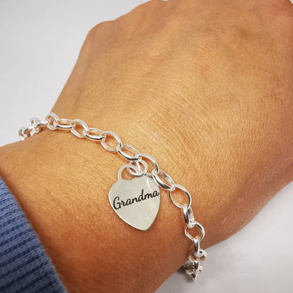 Personalised Grandma Link Bracelet - Sterling Silver