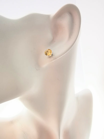 Sterling Silver Citrine Stud Earrings