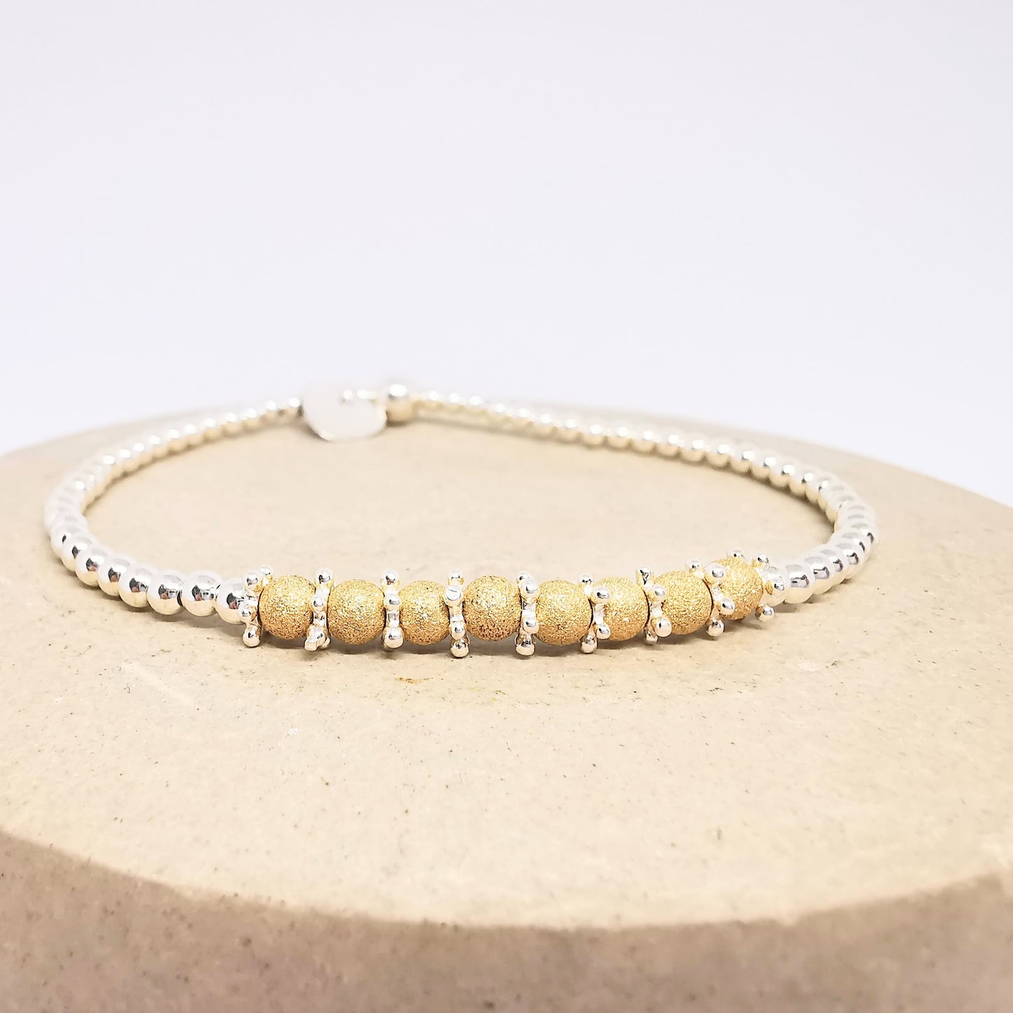 SLOANE Sterling Silver and Gold Bead Bracelet