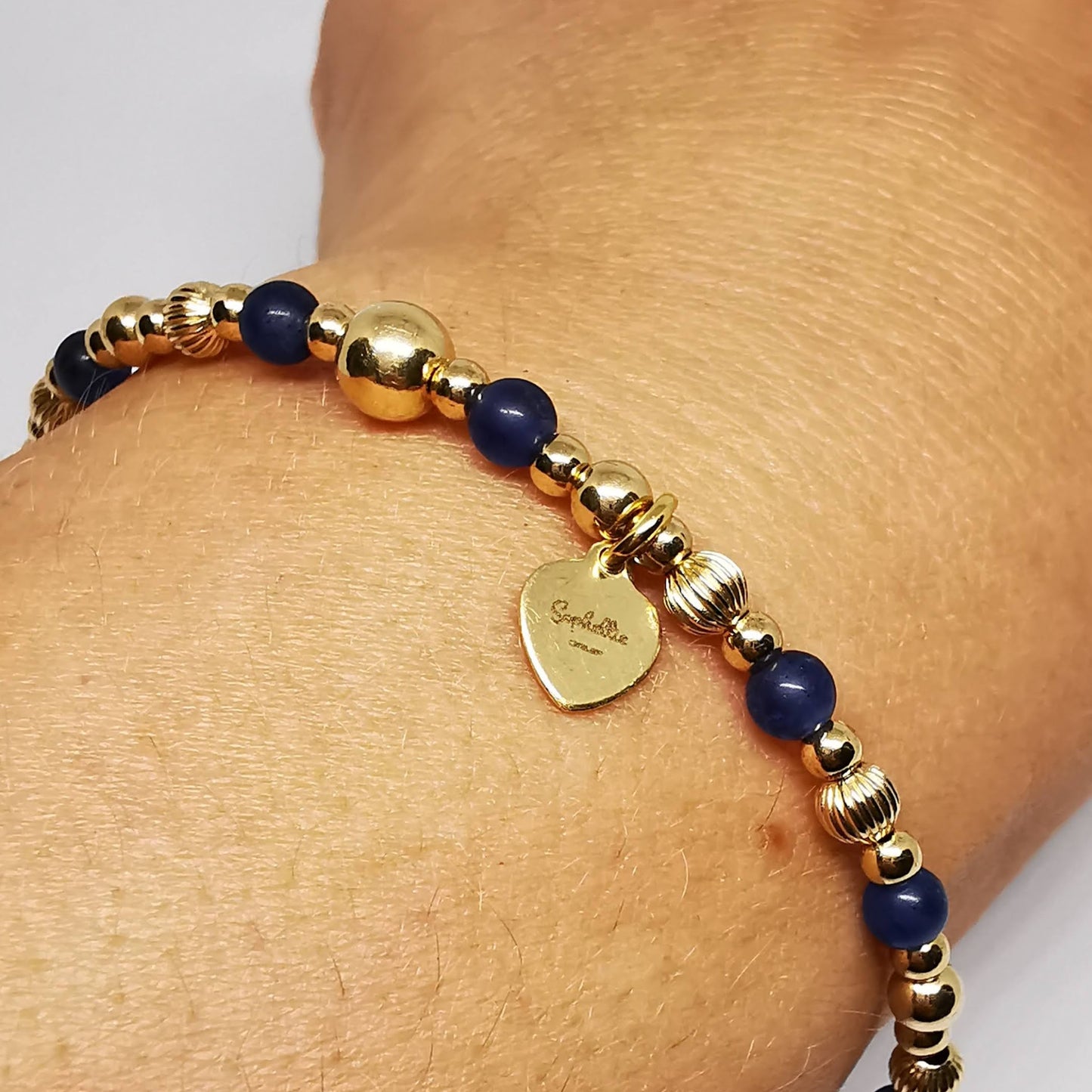 BROOKLYN Gold and Sodalite Beaded Bracelet