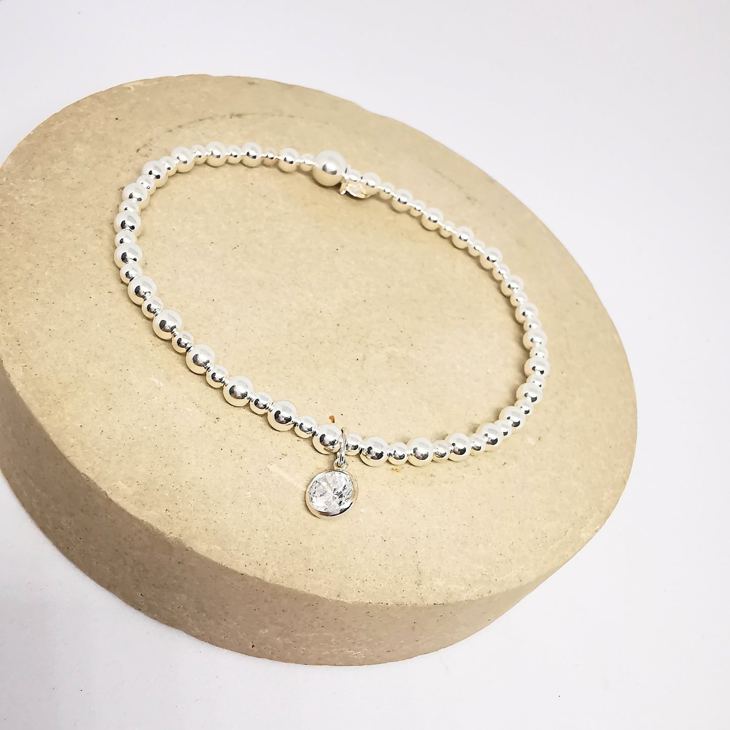 EVERLY Crystal Beaded Bracelet in Sterling Silver