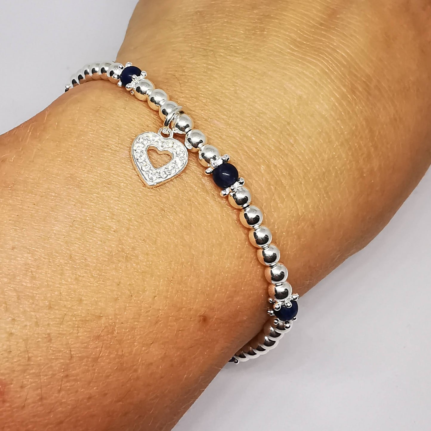 NORA Heart Crystal Bracelet in Sterling Silver