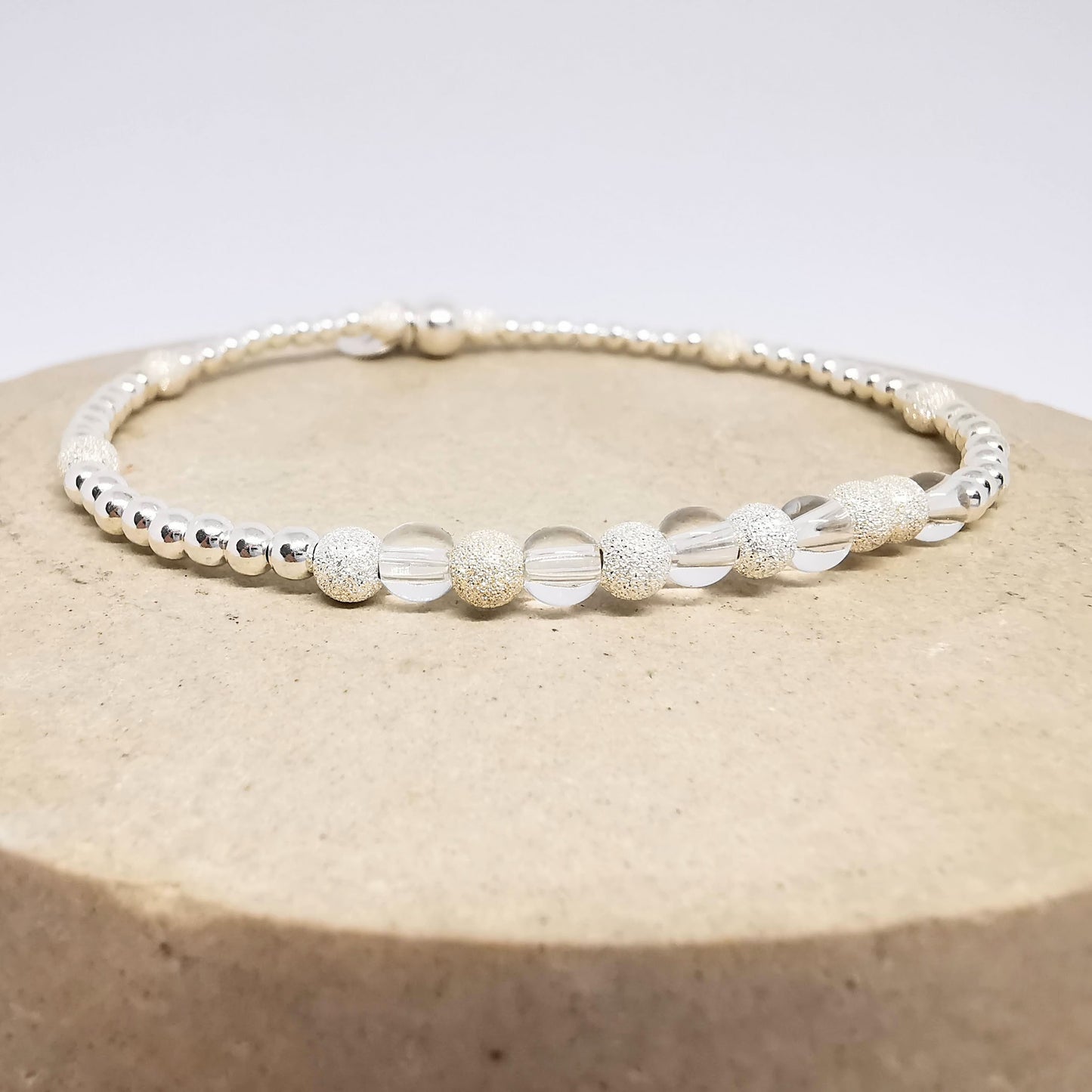 Mila Crystal Bead Bracelet in Sterling Silver