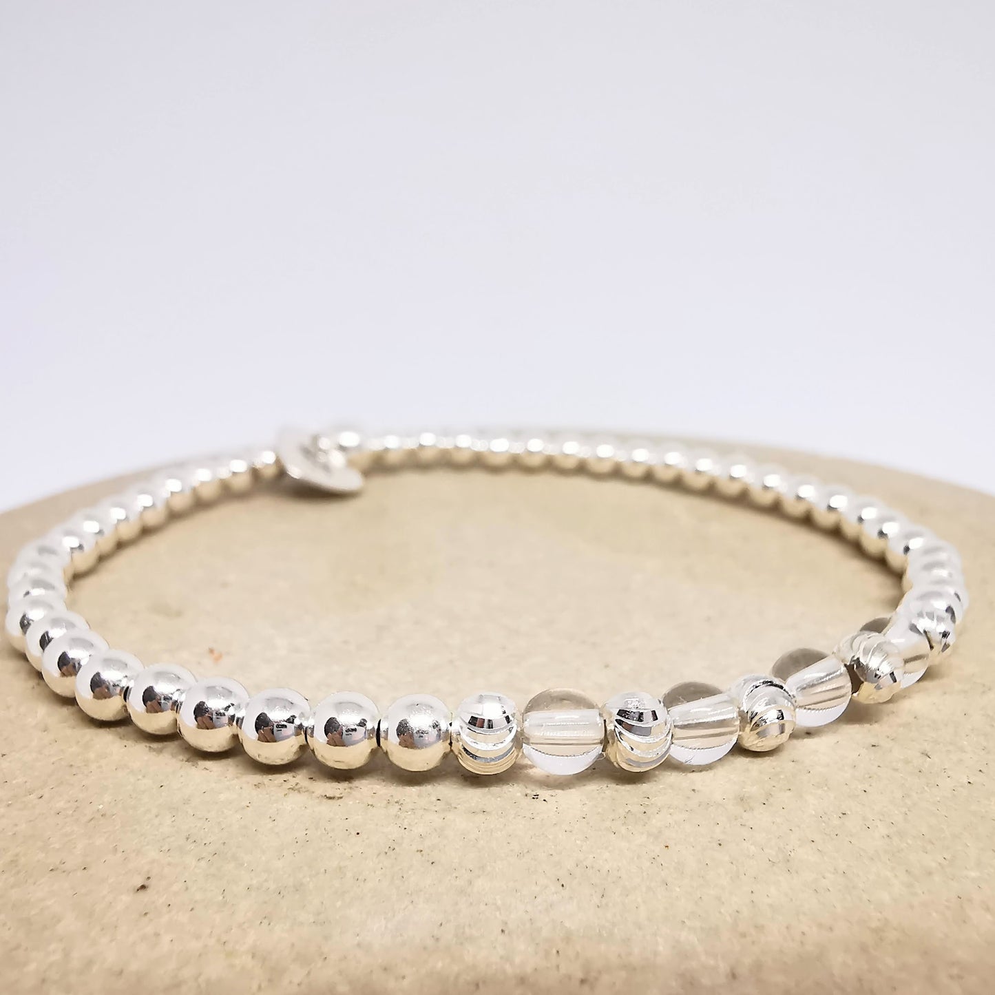 Mila Crystal Bead Bracelet in Sterling Silver