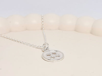 Button Necklace in Sterling Silver