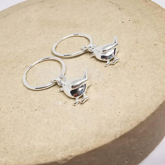 Robin Hoop Earrings in Sterling Silver