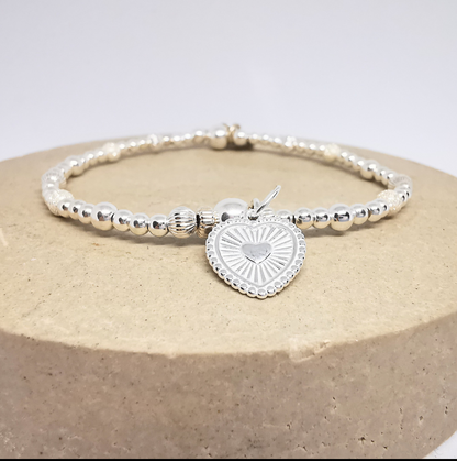 Personalised Heart Bracelet in sterling silver