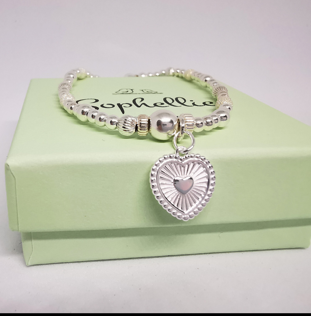 Personalised Heart Bracelet in sterling silver