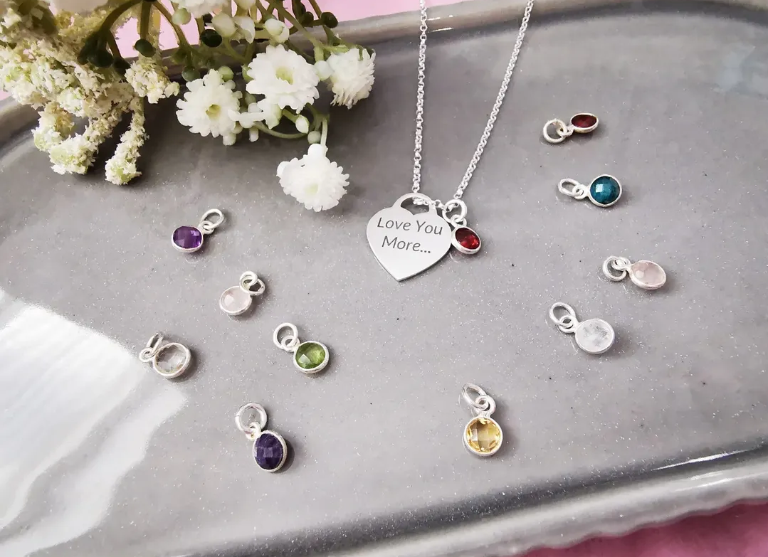Love you more Pendant Necklace with gemstone