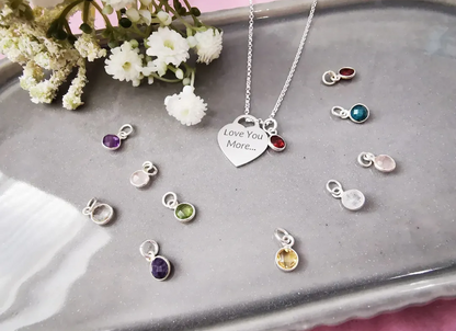 Love you more Pendant Necklace with gemstone