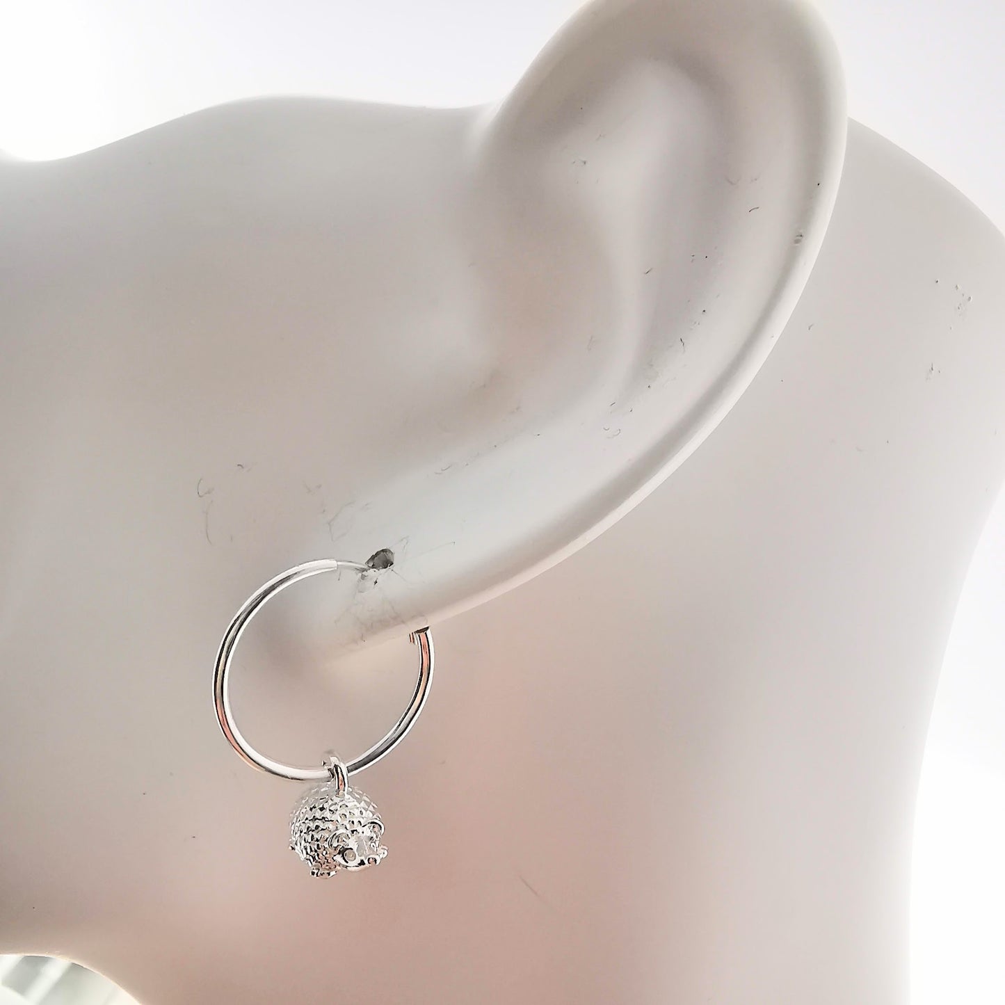 Sterling Silver Hedgehog Hoop Earrings