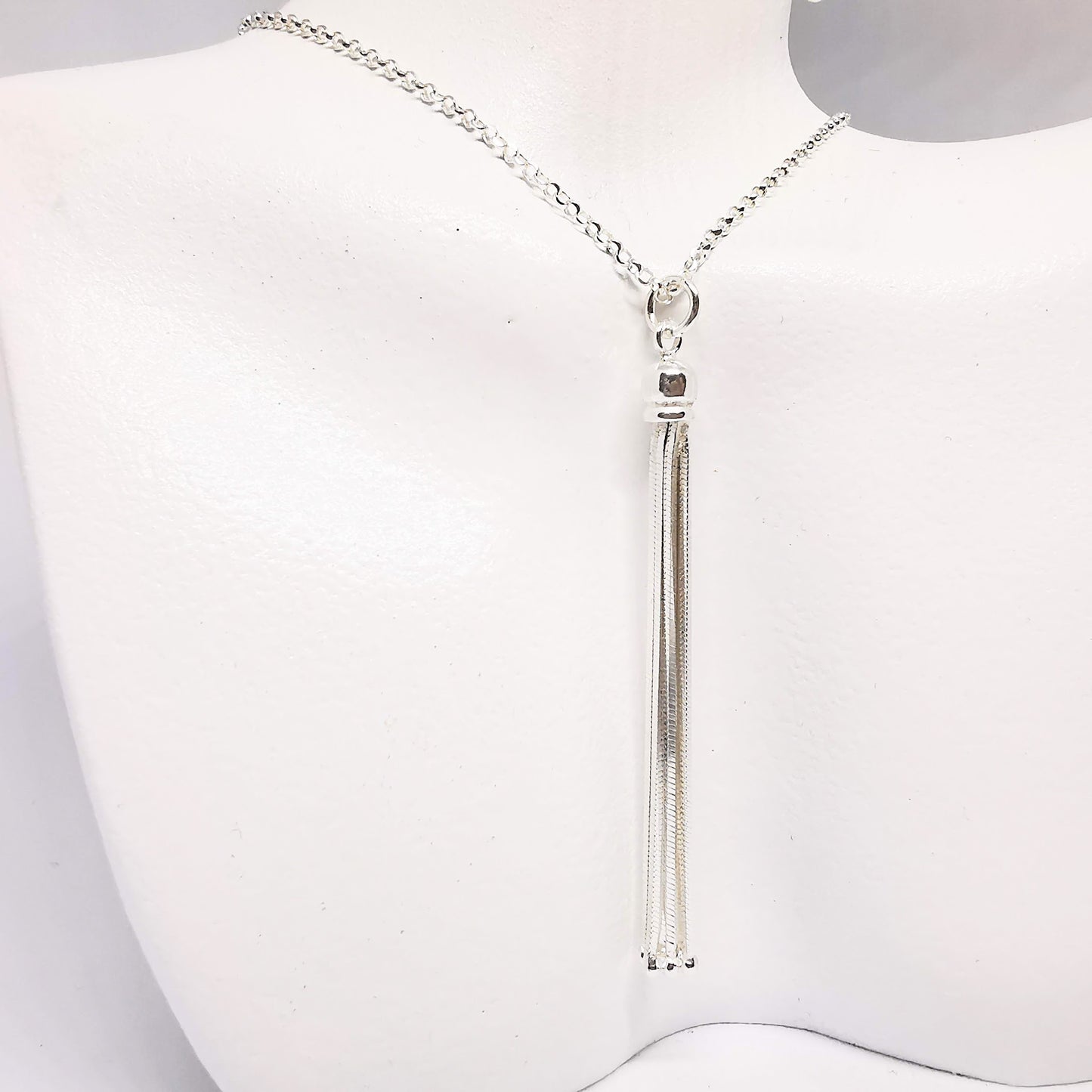 Sterling Silver Tassel Pendant Necklace