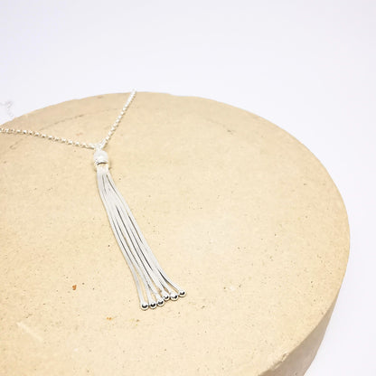 Sterling Silver Tassel Pendant Necklace