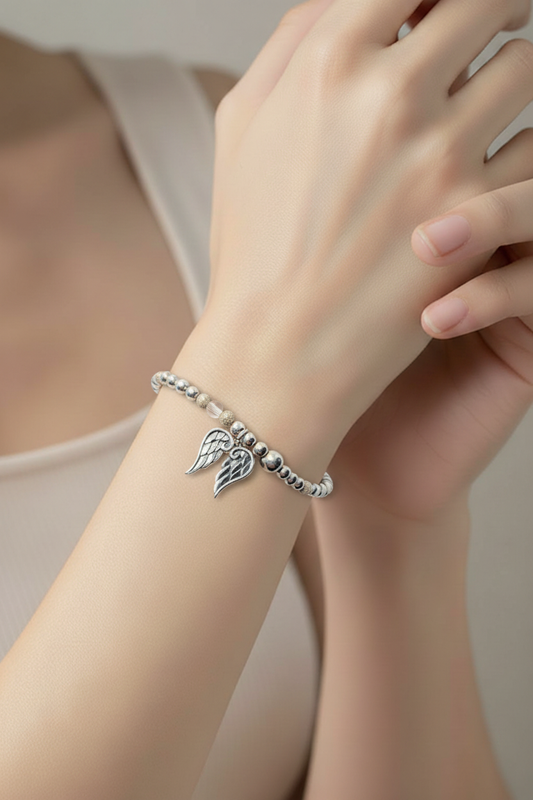 GRACE Double Angel Winged Beaded Bracelet