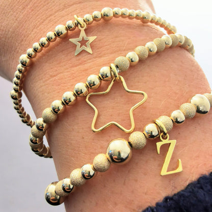 All That Glitters - Personalised Gold Bead Star Bracelet Collection - SKU 2254 - Sophellie Jewellery