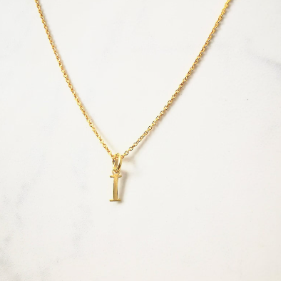 Gold Initial I Pendant Necklace - SKU 1620 - Sophellie Jewellery