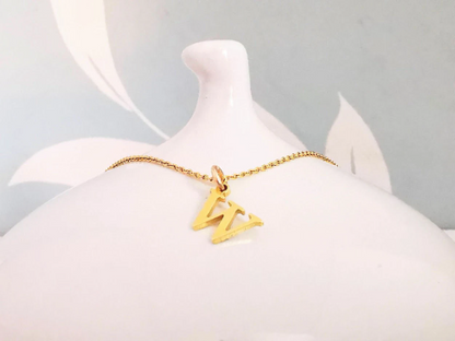 Gold Initial W Pendant Necklace - SKU 1617 - Sophellie Jewellery