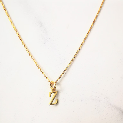 Gold Initial Z Pendant Necklace - SKU 1638 - Sophellie Jewellery