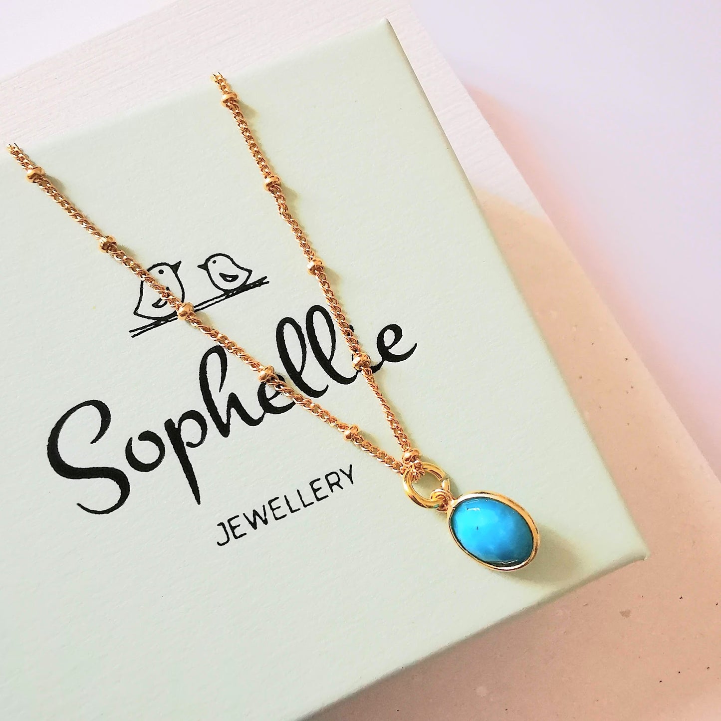 Gold Oval Turquoise Gemstone Bracelet - SKU 985 - Sophellie Jewellery