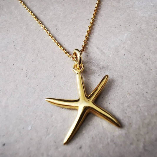 Gold Starfish Pendant Necklace - SKU 1277 - Sophellie Jewellery