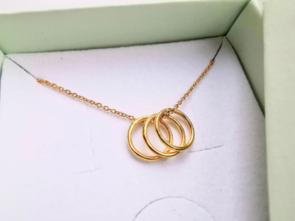 Gold Three Story Ring Milestone Necklace - SKU 618 - Sophellie Jewellery