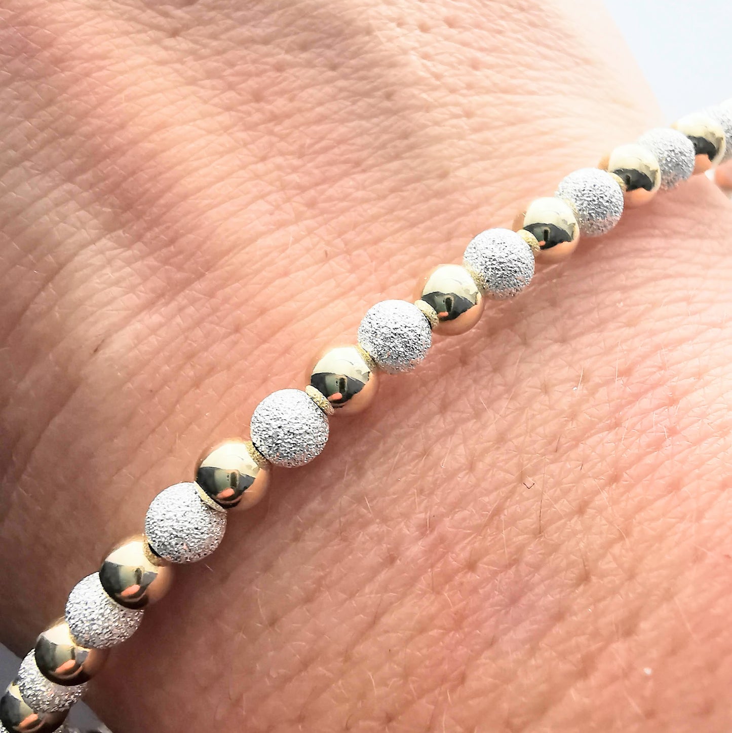 ISLA - Sterling Silver and Gold Bead Bracelet - SKU 3020 - Sophellie Jewellery