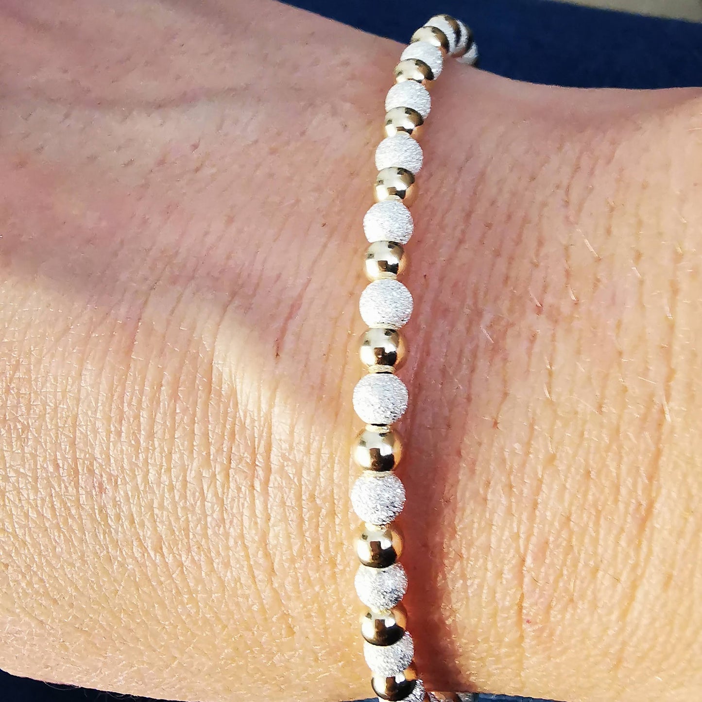 ISLA - Sterling Silver and Gold Bead Bracelet - SKU 3020 - Sophellie Jewellery