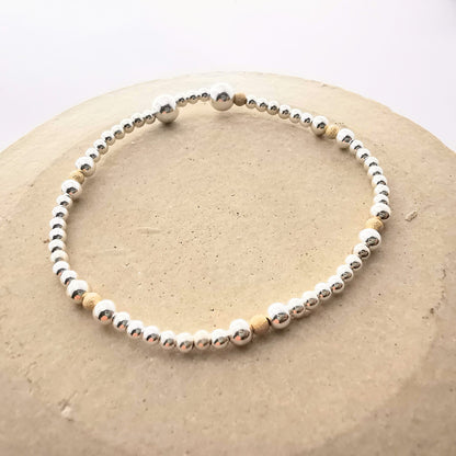 Maison Stack - Sterling Silver Bead Bracelet Collection - SKU 1790 - Sophellie Jewellery