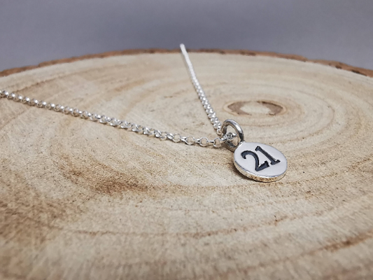 Sterling Silver 21st Milestone Necklace - SKU 1282 - Sophellie Jewellery