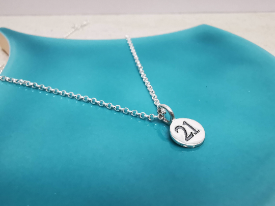 Sterling Silver 21st Milestone Necklace - SKU 1282 - Sophellie Jewellery