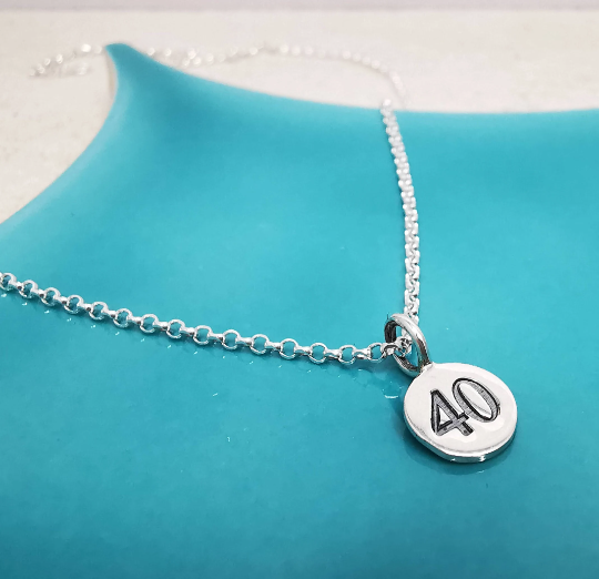 Sterling Silver 40th Milestone Pendant Necklace - SKU 1283 - Sophellie Jewellery