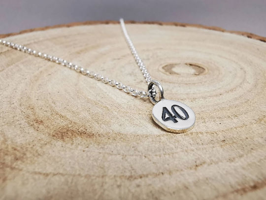 Sterling Silver 40th Milestone Pendant Necklace - SKU 1283 - Sophellie Jewellery