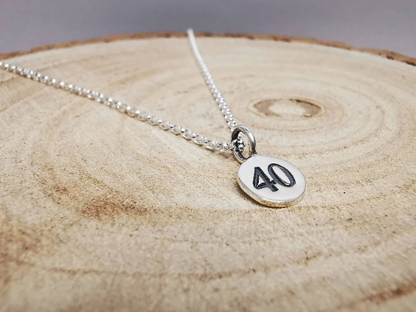 Sterling Silver 40th Milestone Pendant Necklace - SKU 1283 - Sophellie Jewellery