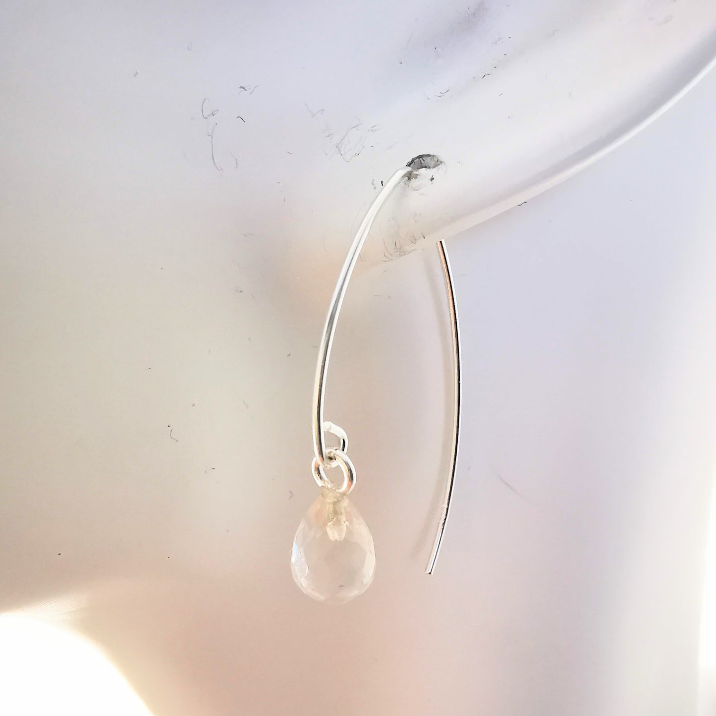 Sterling Silver Crystal Quartz Ear Wire Earrings - SKU 1647 - Sophellie Jewellery