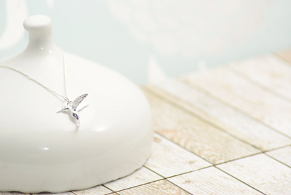 Sterling Silver Hummingbird Pendant Necklace - SKU 101 - Sophellie Jewellery