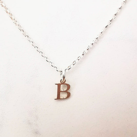 Sterling Silver Initial B Pendant Necklace - SKU 1624 - Sophellie Jewellery