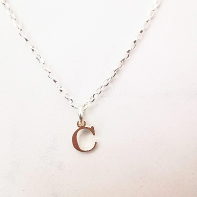 Sterling Silver Initial C Pendant Necklace - SKU 1625 - Sophellie Jewellery