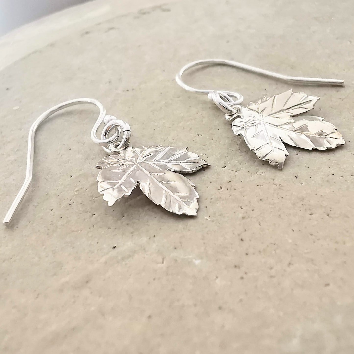 Sterling Silver Maple Leaf Pendant Earrings - SKU 1731 - Sophellie Jewellery