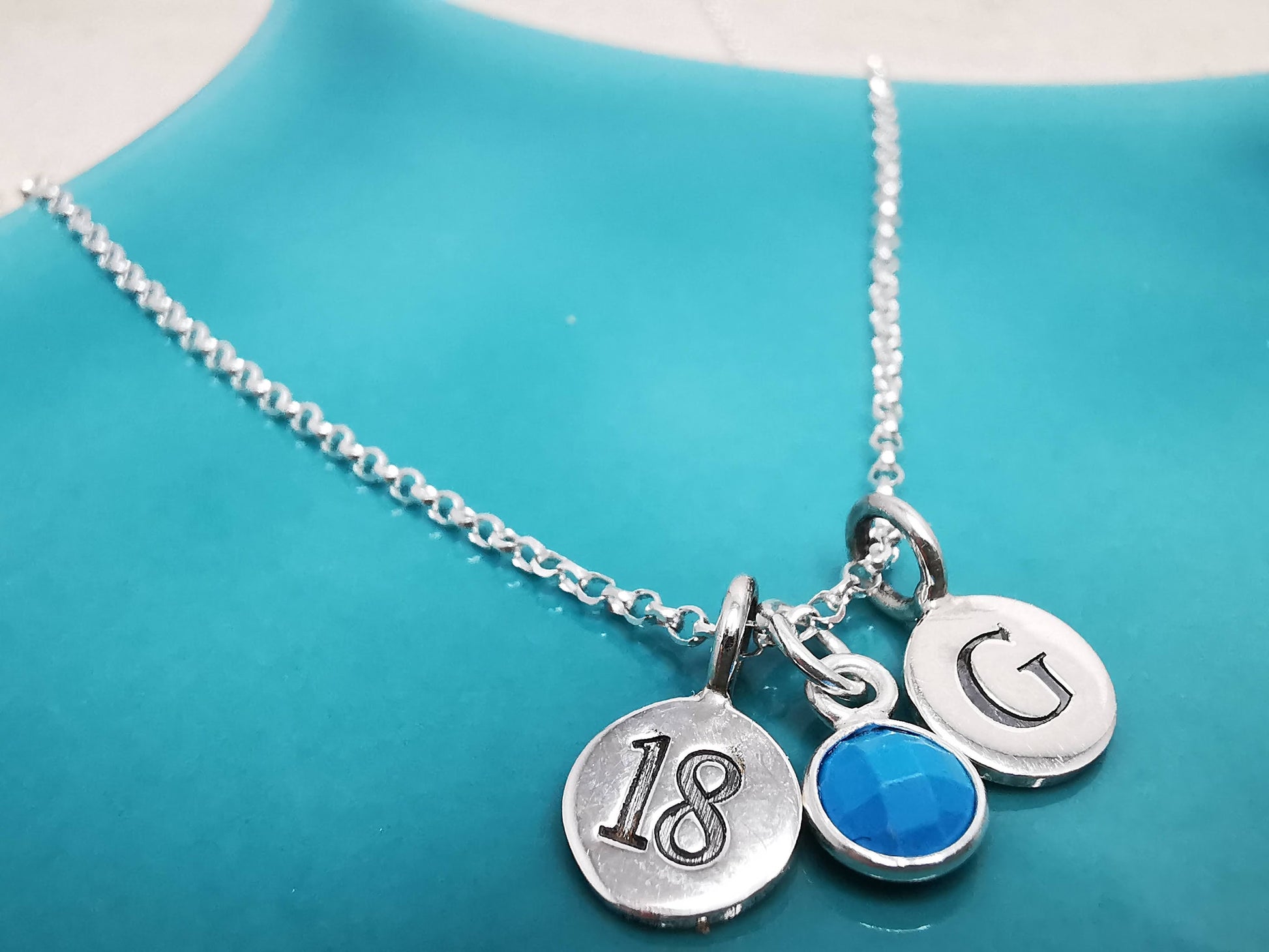 Sterling Silver Personalised 18th Milestone Necklace - SKU 1113 - Sophellie Jewellery