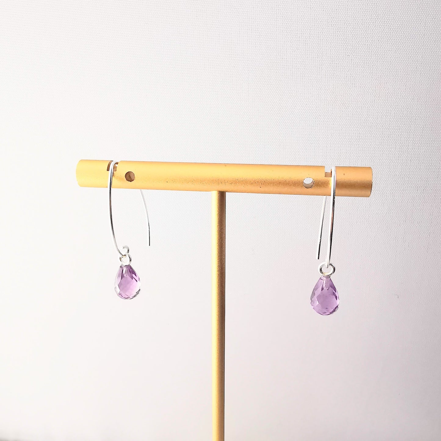 Sterling Silver Purple Amethyst Ear wire Earrings - SKU 1645 - Sophellie Jewellery