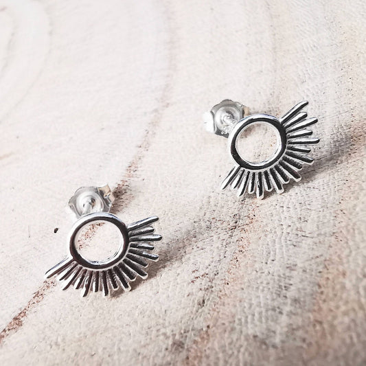 Sterling Silver Sundial Stud Earrings - SKU 1607 - Sophellie Jewellery