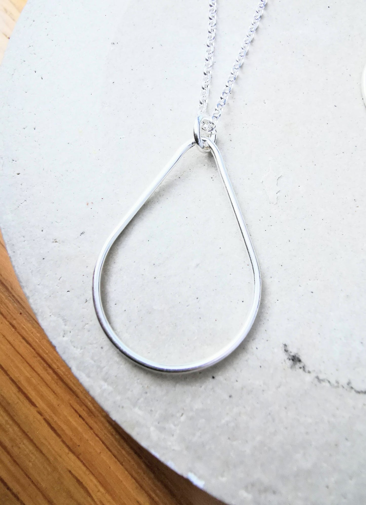 Sterling Silver Teardrop Pendant Necklace - SKU 1272 - Sophellie Jewellery