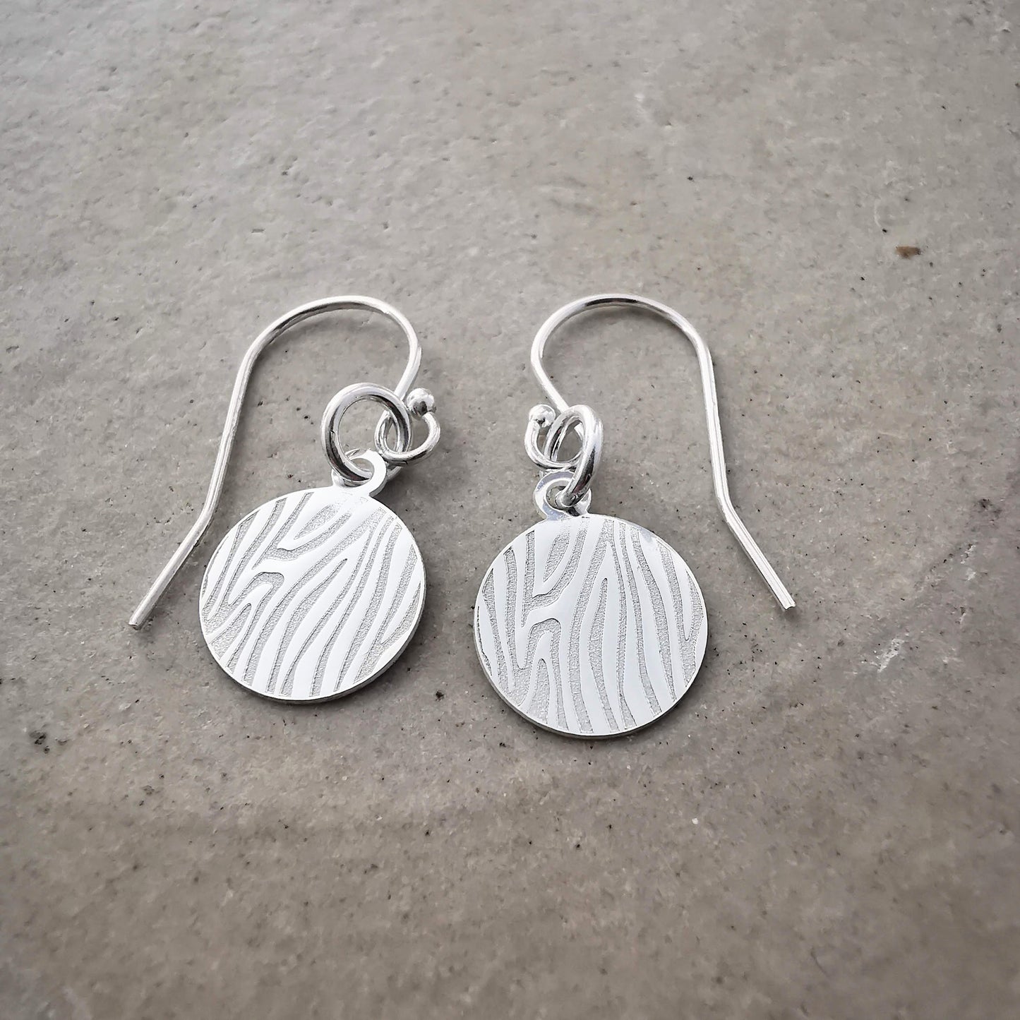 Sterling Silver Zebra Print Ear Wire Earrings - SKU 1750 - Sophellie Jewellery