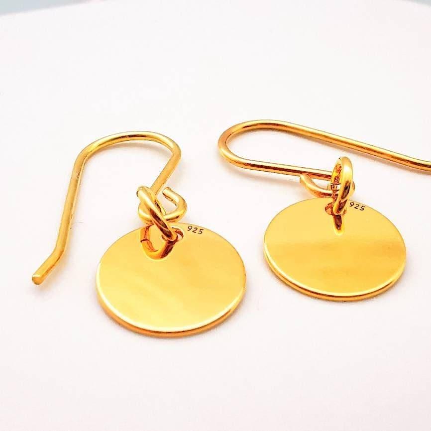 Gold Disc Drop Earrings - SKU 710 - Sophellie Jewellery