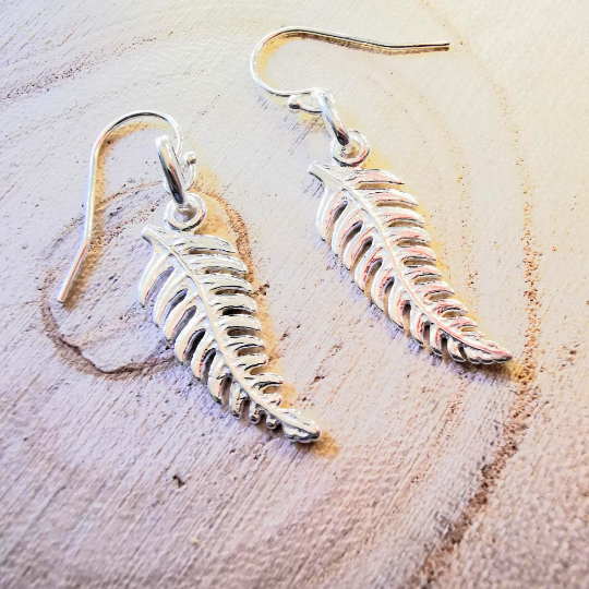 Sterling Silver Fern Leaf Earrings - SKU 1024 - Sophellie Jewellery