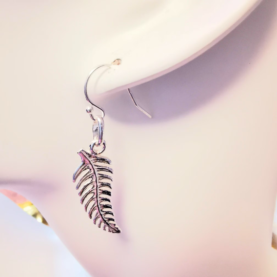 Sterling Silver Fern Leaf Earrings - SKU 1024 - Sophellie Jewellery